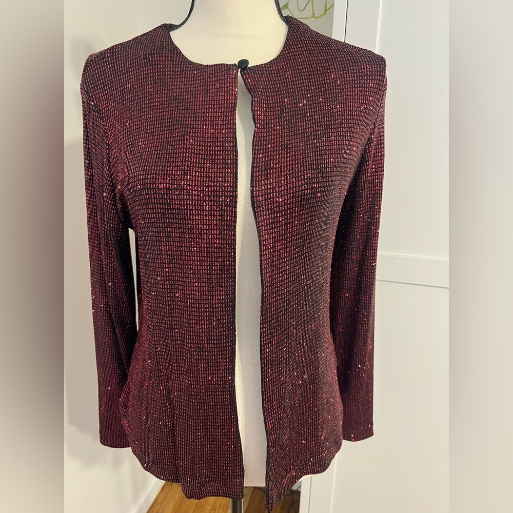 Xscape Deep Red Shimmer Blazer